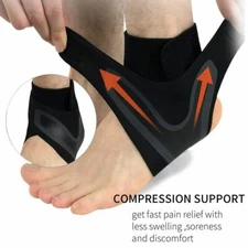 Ankle Brace Copper Infused Foot Support Compression Pain Relief Socks Foot Wrap