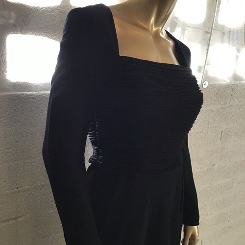 DEADSTOCK VTG RENA LANGE BERGDORF GOODMAN WOOL LONG SLEEVE KNEE LENGTH DRESS 6 - Picture 6 of 15