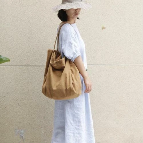 Fashion Womens Loose Casual Slouchy Canvas Big Bags Shoulder Bags Big Tote - Picture 5 of 20