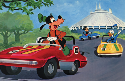 Walt Disney World Autopia Space Mountain Donald Goofy Mickey Mouse