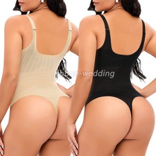 Thong Shapewear Bodysuit for Women Tummy Control Open Bust Body Shaper Girdle US