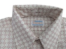 VTG Manhattan Torque Permanent Pressed Button Up Dress Shirt Mens 15.5 34 Cream