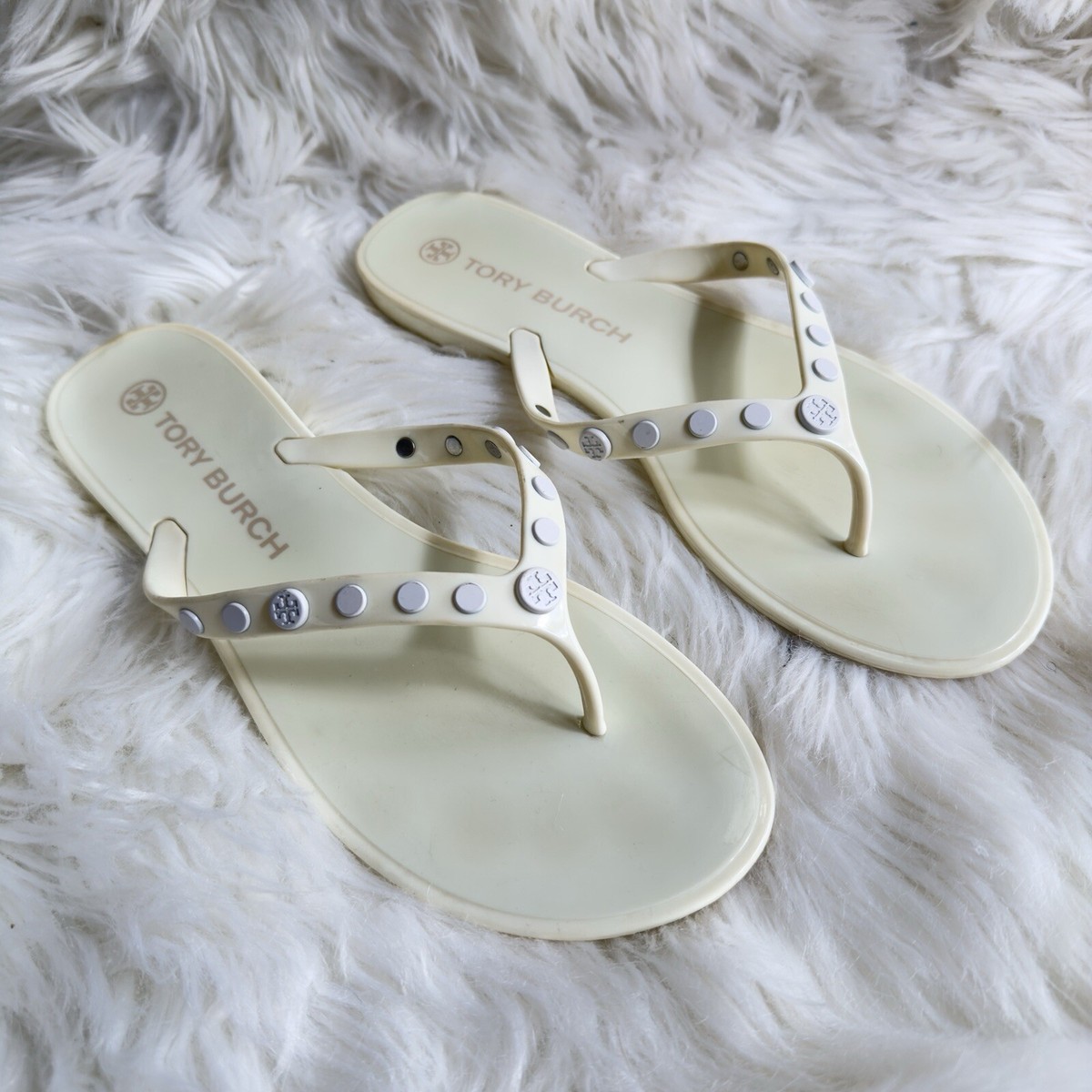 Tory Burch Women's white Studded Jelly Sandals Size 10 | eBay