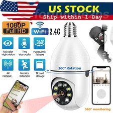 Wireless Security 360° 1080P IP E27 Light Bulb Camera Wi-Fi IR Night Smart Home