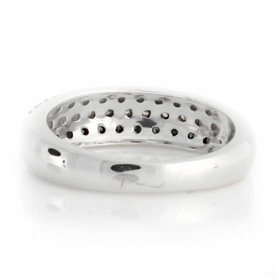 Anillo enchapado en oro blanco de 14 k con diamantes reales azules y blancos de 0,71 quilates envío rápido y gratuito Foto 3 de 4