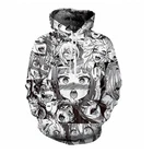 Ahegao Anime Face Hoodie Hentai Manga Mens 3D Printed Sweatshirt Pullover Jumper