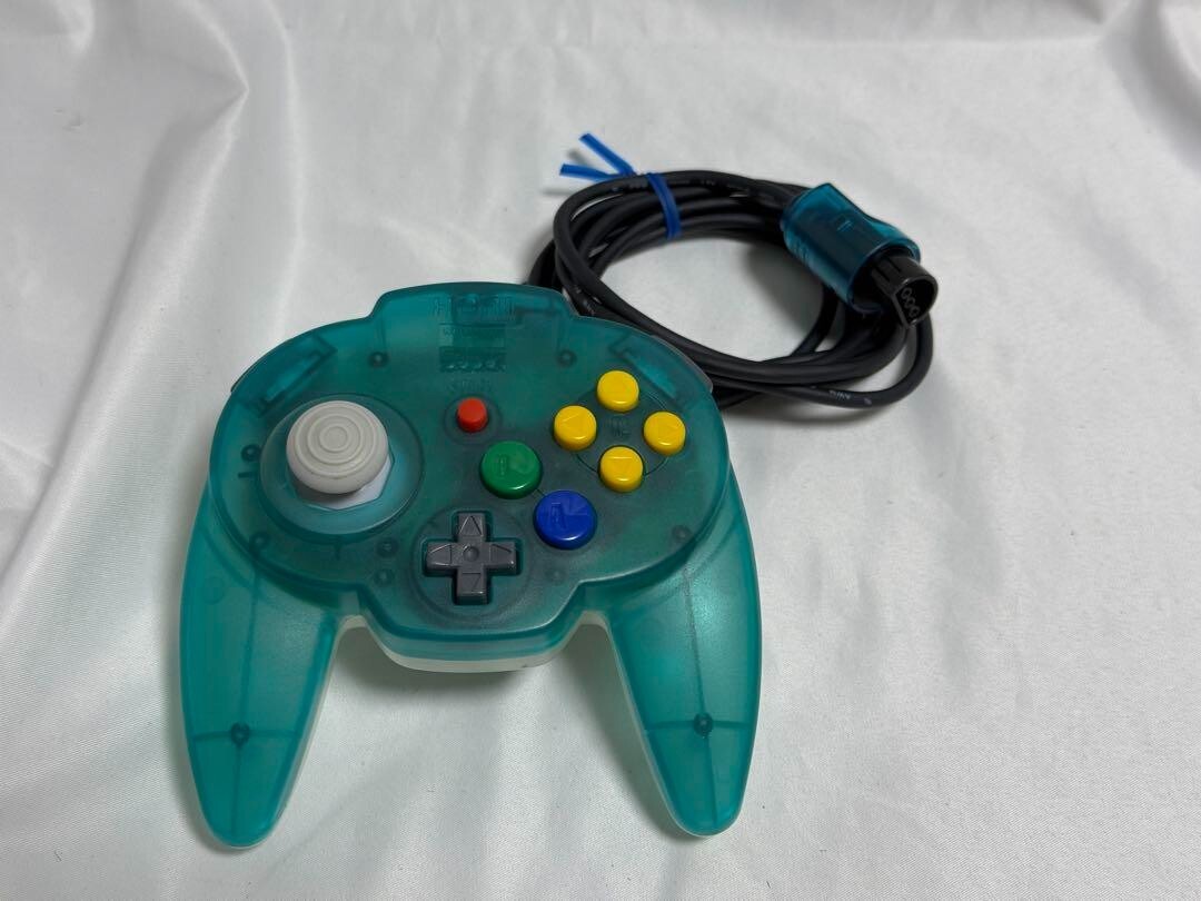 Nintendo 64 Horipad Mini Clear Blue Controller only Operation