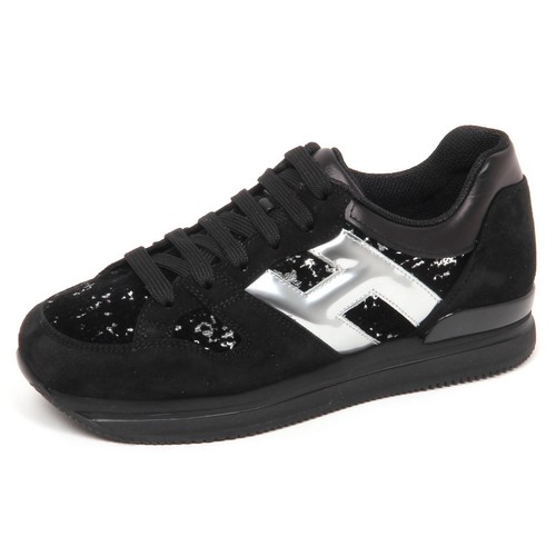 HOGAN H222 Sneaker donna perla/nera in pelle | Quellogiusto Shop online