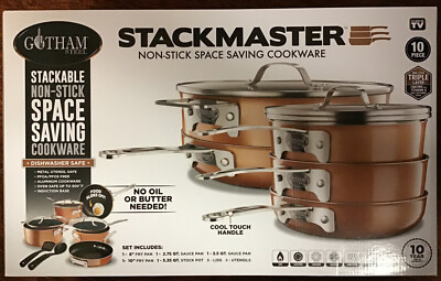 Gotham Steel Stackable Pots and Pans Set â Stackmaster Complete 10 Piece Set NEW 80313028748 | eBay