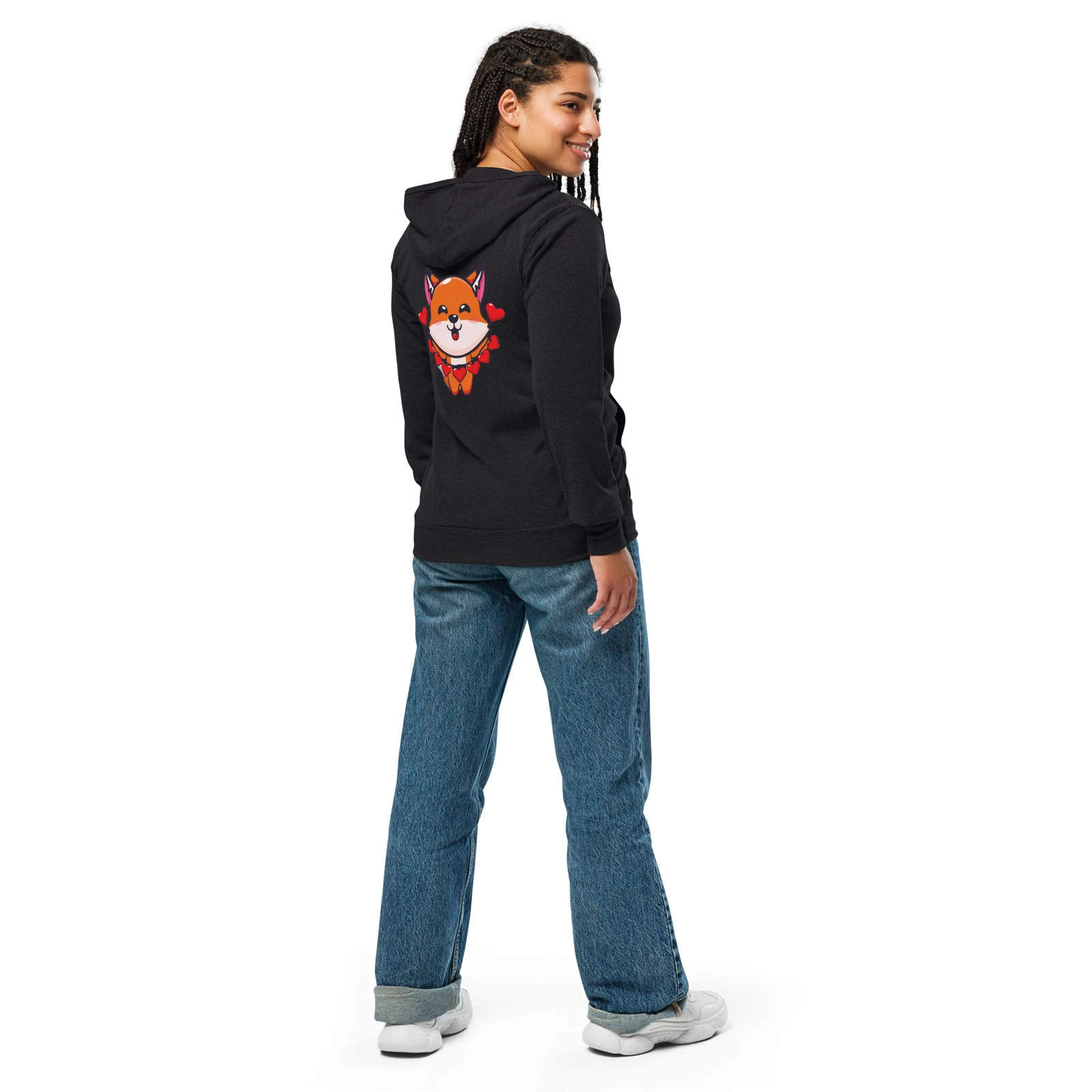 Fox in love zip hoodie