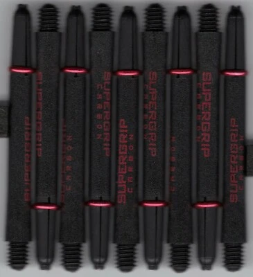 HARROWS Medium Black/Red SUPERGRIP CARBON Dart Shafts: 1 set of 3