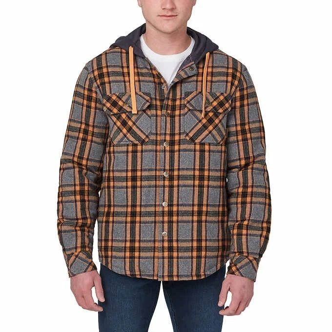 Legendary Outfitters Men Flannel Shirt Jacket 3XL Hooded Snap