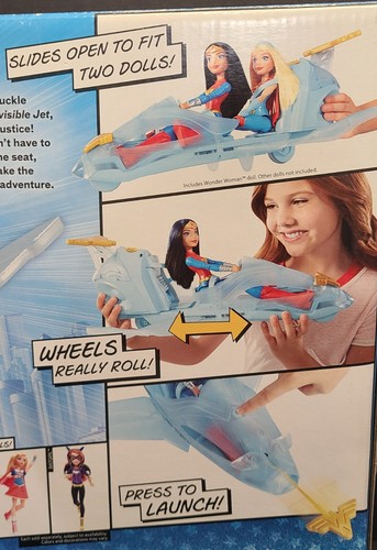 DC Superhero Girls WONDER WOMAN Figure Doll Invisible Jet Age 6+ Toy Plane NIB - Picture 5 of 9