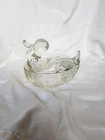 VTG  1950's Clear Glass Duck Trinket/Candy Dish