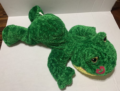 ¡MIRA! Dan Dee Peluche Rana Verde Amarillo Rojo Corazón GRANDE 32" Suave - ¡BONITO!! - Imagen 2 de 4