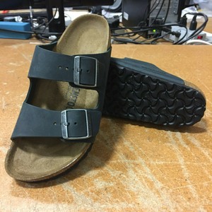 narrow slide sandals