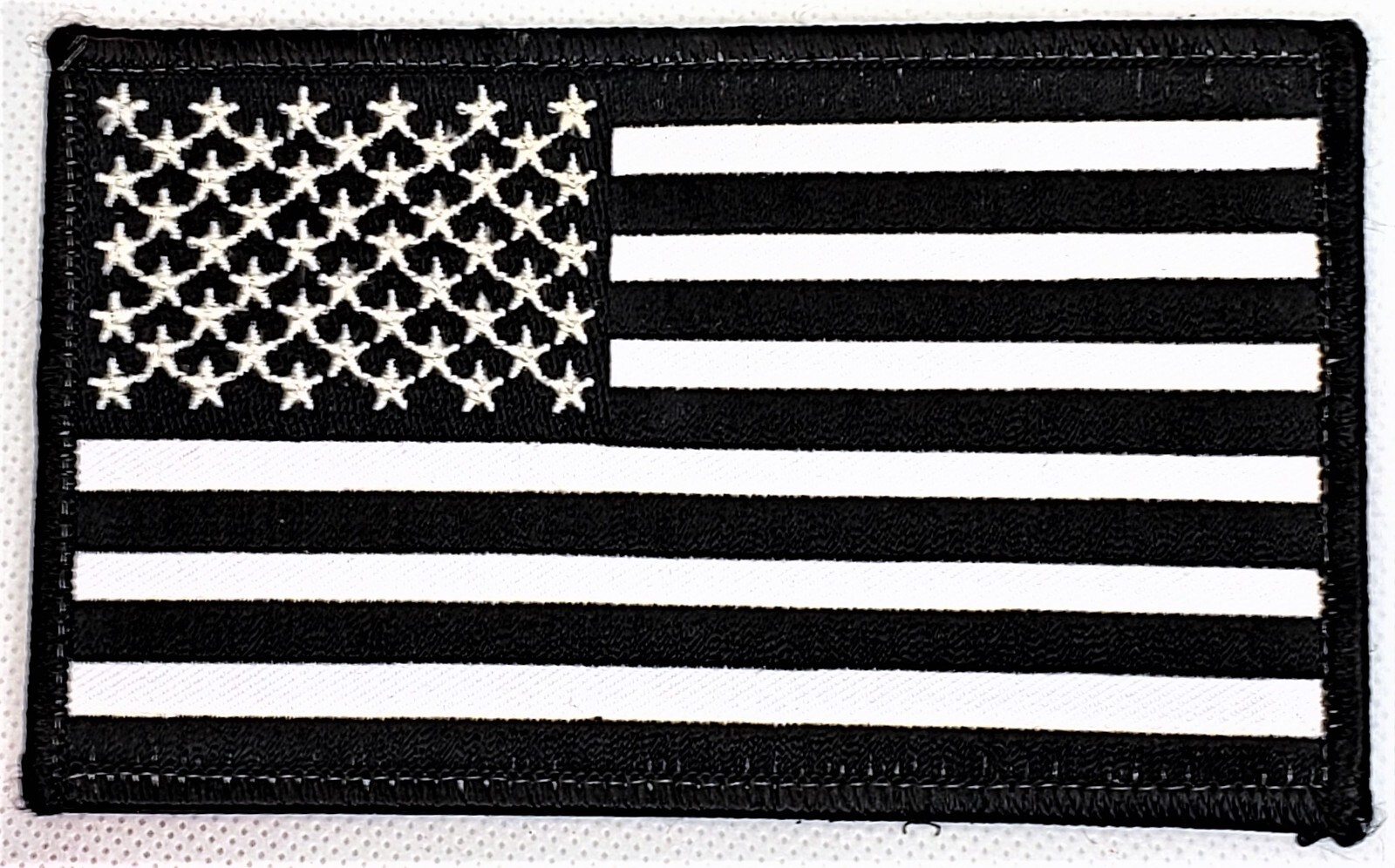 USA Black Ops Tactical Embroidered Flag Patch SWAT Black White 3K