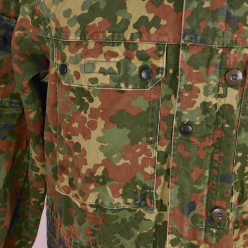 German Bundeswehr Flecktarn Camo Military Parka Jacket GR12 L Tall Hood Woodland - Picture 5 of 16