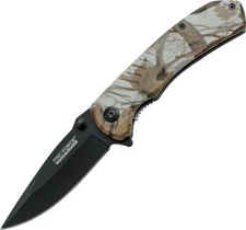 Tac Force Linerlock A/O Brown Camo Handle Stainless Drop Pt Folding Knife 764BC