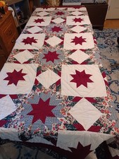 Twin Size Rising Star Pattern Quilt Cotton