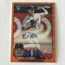 2023 Topps Chrome Update Auto Brent Headrick #AC-BH Orange Wave  /25 (AU, RC)