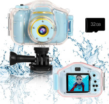 Kids Waterproof Camera - Children Underwater HD Video Digital Camcorder, Portabl