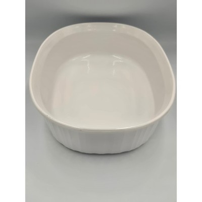Corning Ware French White F-2-B 2.8 Liter Oval Casserole Baking Dish Ribbed