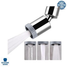 Chrome 360  Swivel Kitchen Faucet Aerator with 3-Function Nozzle
