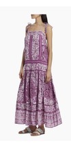 Anthropologie Farm Rio Sweet Garden Floral Shift Maxi Dress Purple Size Small