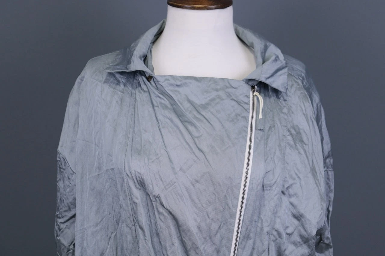 ANNETTE GORTZ Gray Collared Long Sleeve Full Zip Windbreaker Rain Coat Size 42 image 2