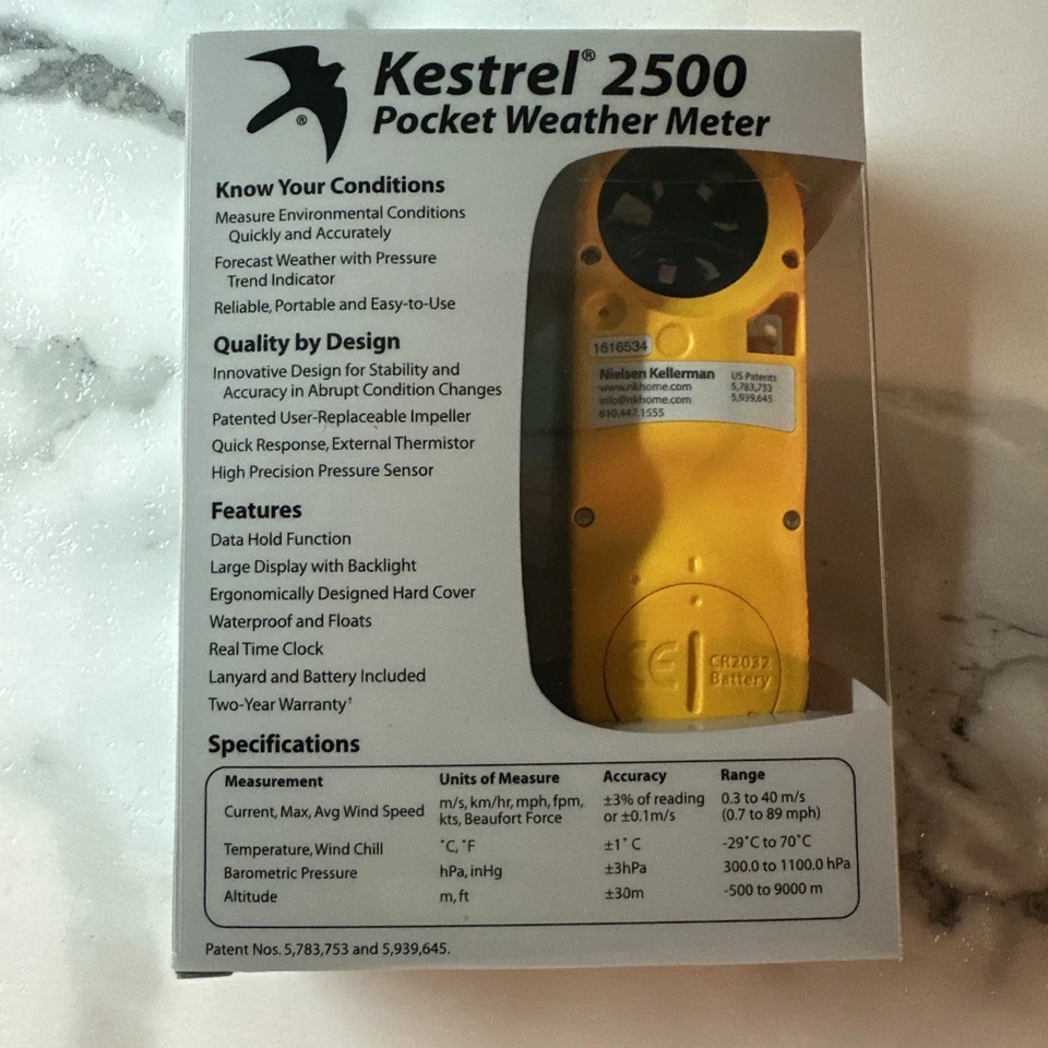 Kestrel 2500 Pocket Weather Meter Wind Speed Temperatrue Wind Chill Pressure New - Image 3 of 4