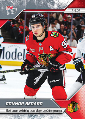 Connor Bedard - 2025-26 NHL Topps NOW - Sticker #119 Chicago Blackhawks