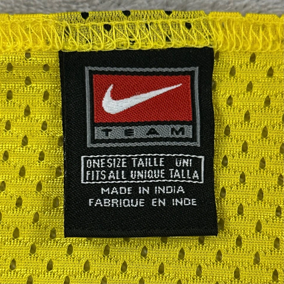 Vintage Nike Jersey Mens One Size Yellow Black Swoosh Sports Team Training Vest - Image 2 of 4
