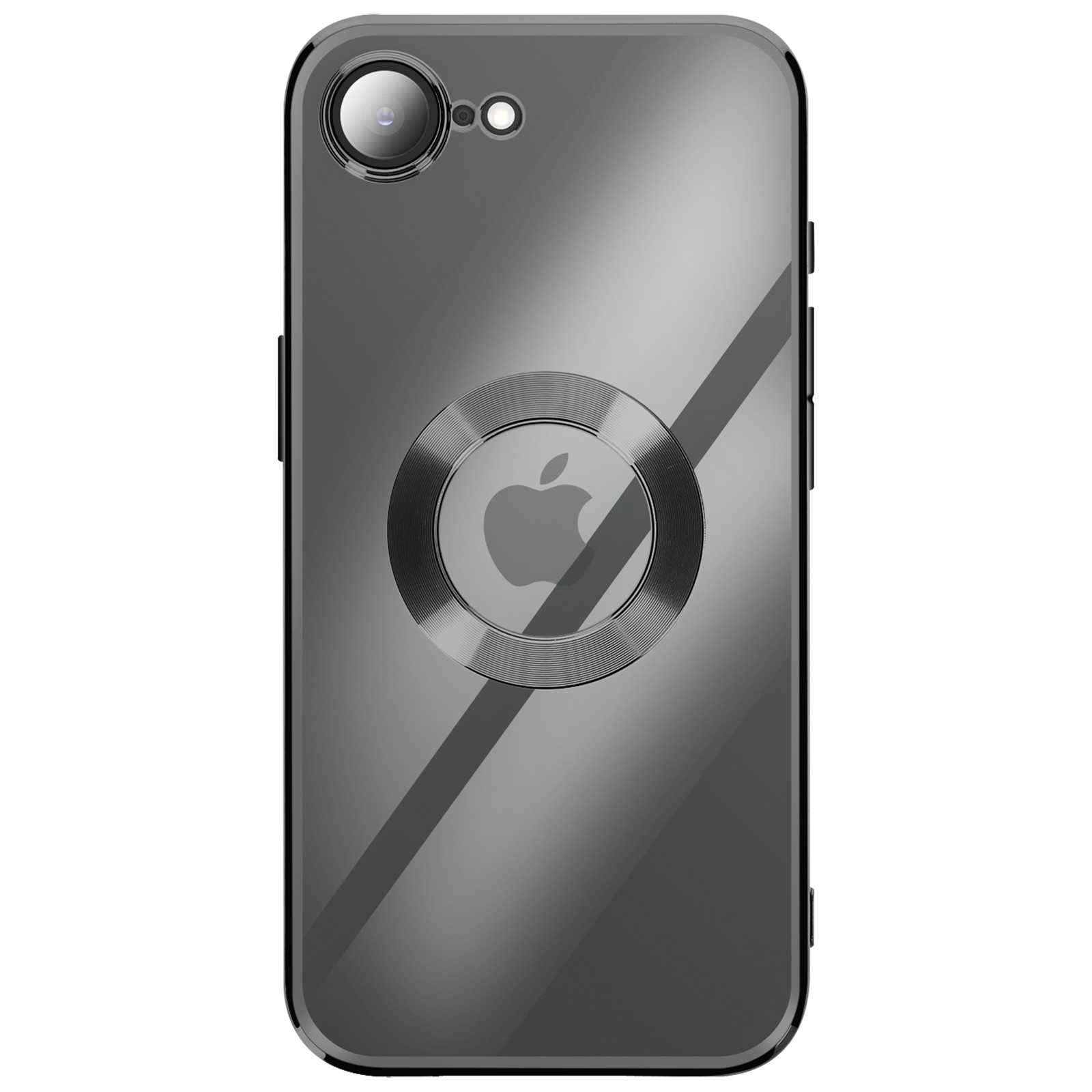 Coque silicone iPhone 17e Avizar avec cadre chrome antichoc transparent
