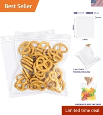 Mini Plastic Zip Bags 5x5 Inches 200 Pieces Clear Resealable Jewelry Storage