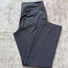 ELLE Gray Polka Dot Dress Pants Polyester Rayon Straight Leg Button