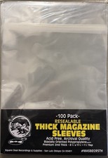  100 Thick Magazine Sleeves - Resealable Premium 2mil Archival Quality Covers