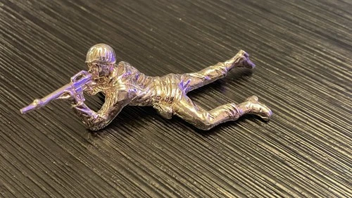 Army Men "Prone Rifleman" 1.3 Oz 999 Fine Silver - Elemetal Made in USA