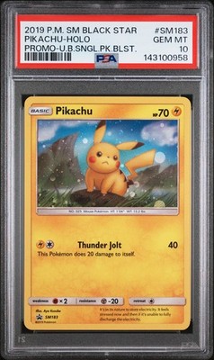 2019 POKEMON SM BLACK STAR PROMO #SM183 PIKACHU-HOLO PSA 10 | eBay