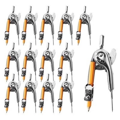 20 PCS Silver Geometry Math Compass Metal Tool Pencil Drawing Drafting Bulk