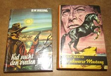 2 Western Alt-Klassiker Leihb&uuml;cher, Romane gebunden, Lesespuren M&auml;ngel -  bk400