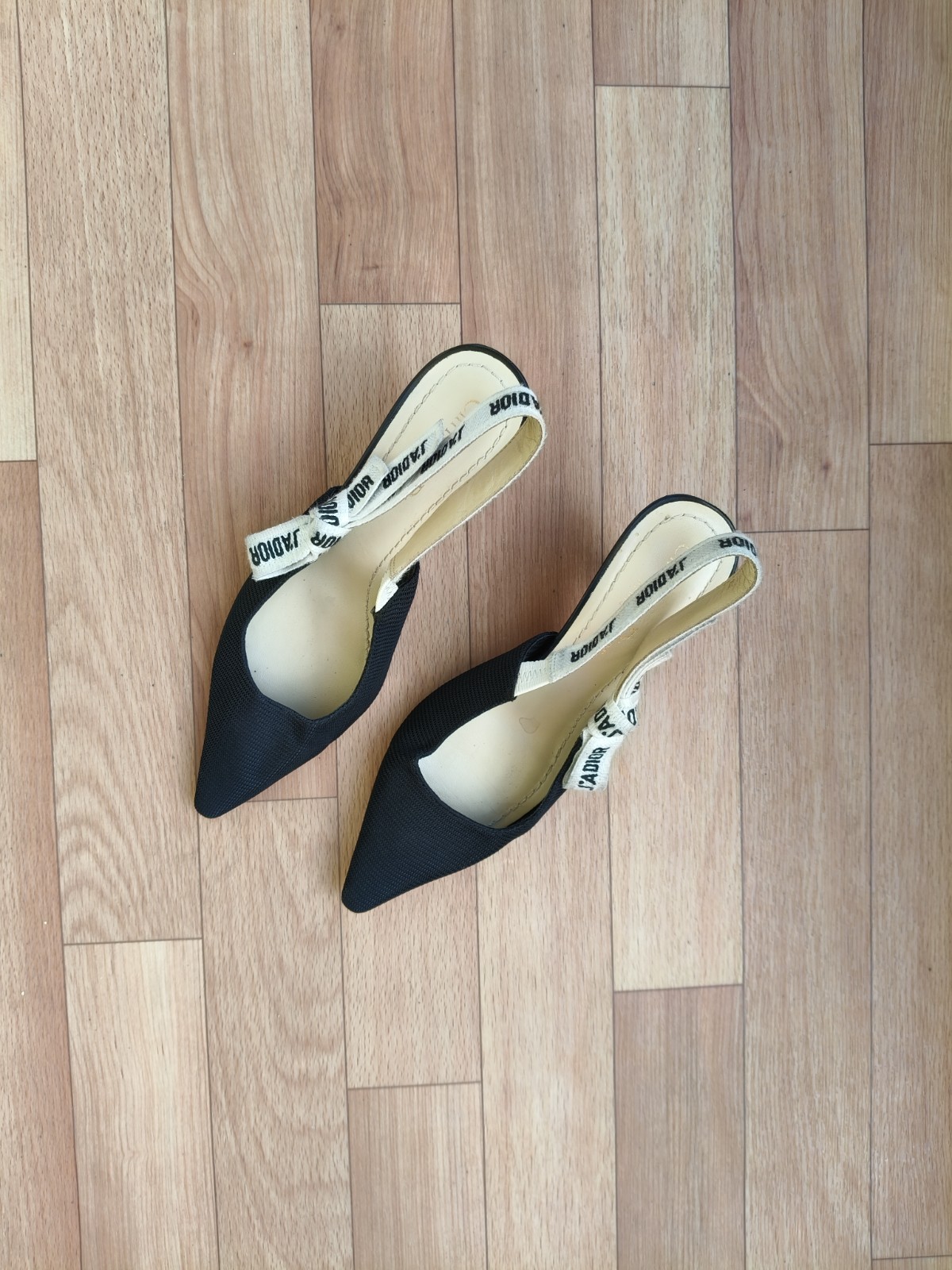 DIOR HEELS J'ADIOR SLINGBACK PUMP Black Technical Fabric Heel EU 38 US 8 thumbnail 8