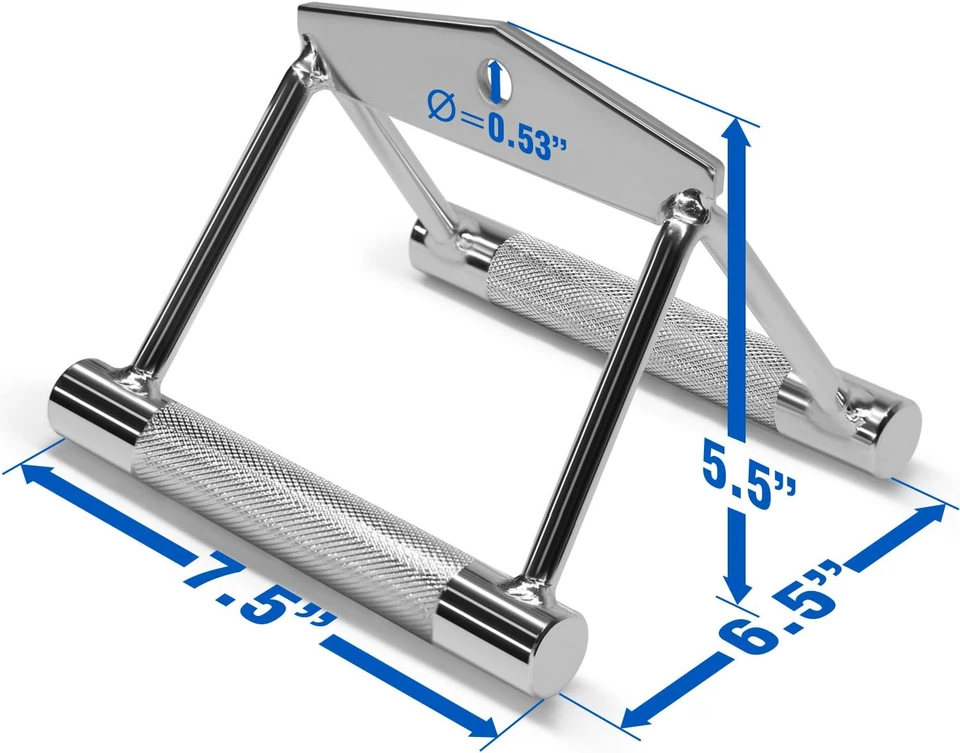 Double D Row Handle Cable Attachment for Weight Workout, LAT Pull down V Bar - Image 2 of 4