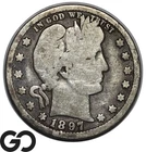 1897-O Barber Quarter, Tougher New Orleans Issue
