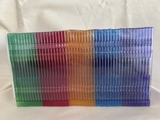 New Sealed 50 Pack of Jewel Cases Fits CD or DVD Clear Multicolor Lot