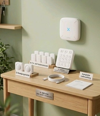 X-Sense Smart Home Sicherheitssystem AS12, Alarmanlage für Tür und Fenster, Code