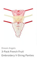 Victoria's Secret Dream Angels 3 Pack French Fruit V-string Les Fruits size MNWT