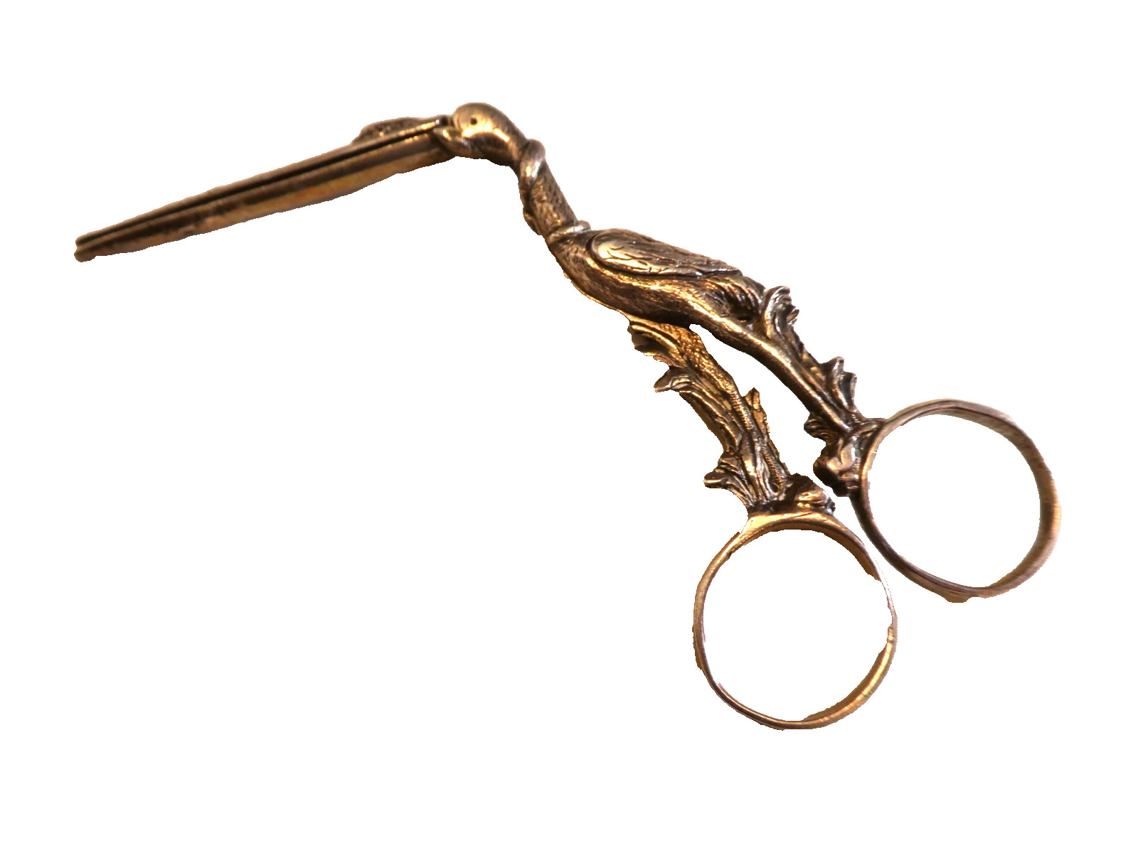 ANTIQUE 1800s SILVER STORK SCISSORS MEDICAL MIDWIFE CLAMP HIDDEN BABY