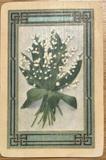 1 SWAP PLAYING CARDS - VINTAGE US NARROW NAMED FLOWERS LILY OF THE VALLEY