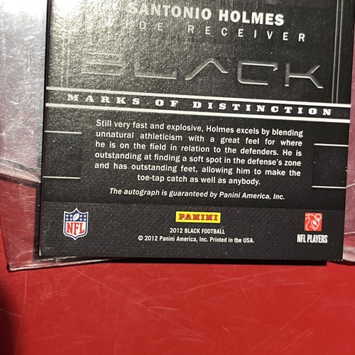 2012 Black Silver Santonio Holmes Auto Autograph Card 05/10 Rare - Picture 5 of 6